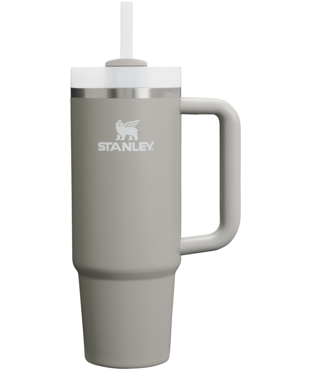 Large Capacity The Quencher H2.0 Flowstate Tumbler | Stanley Create D331C - Double-Wall Vacuum Insulated Travel Tumbler with Straw - Ash