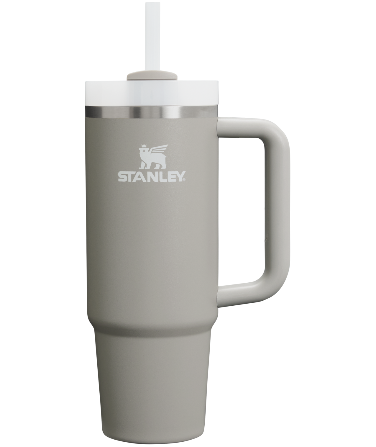 Large Capacity The Quencher H2.0 Flowstate Tumbler | Stanley Create D331C - Double-Wall Vacuum Insulated Travel Tumbler with Straw - Ash