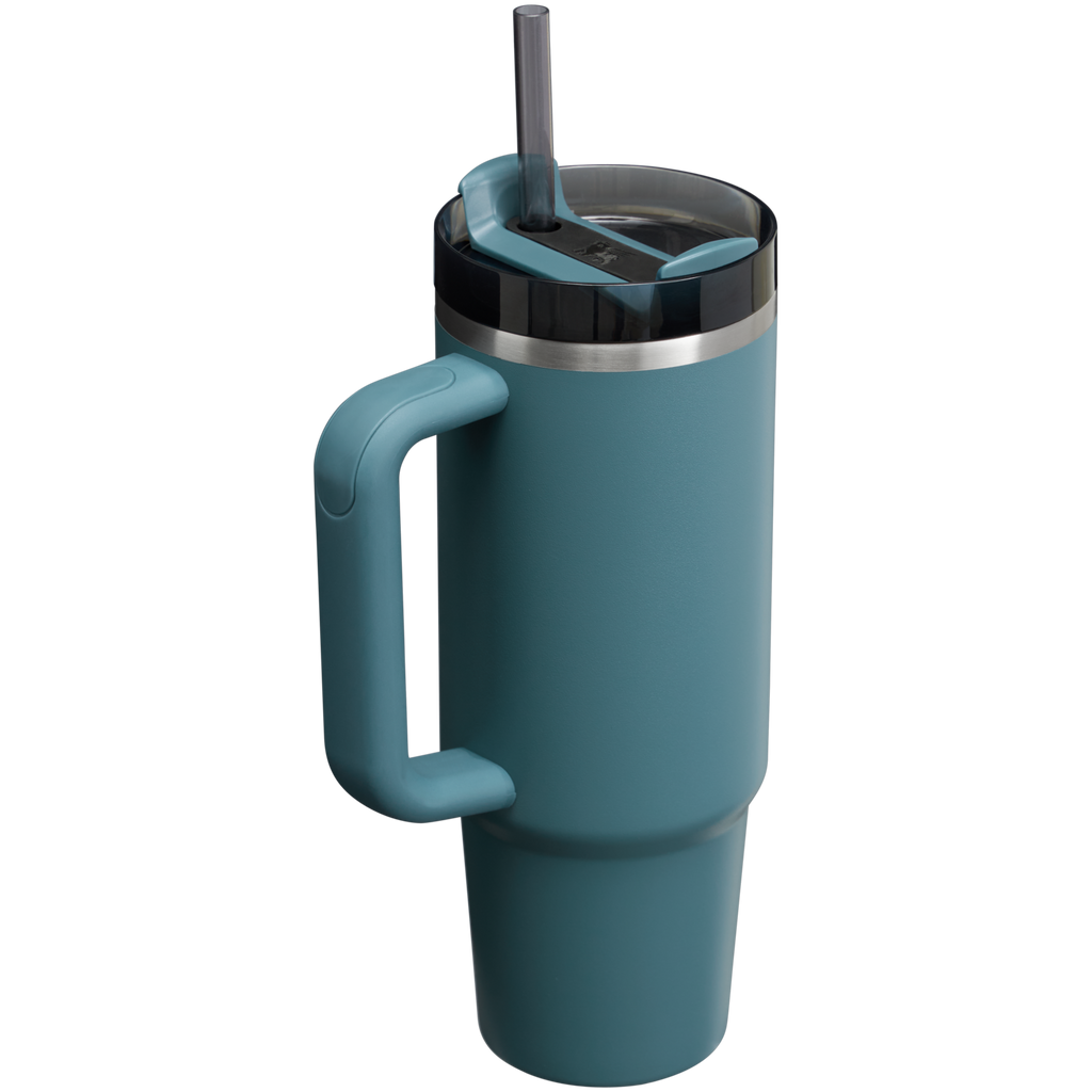 Large Capacity The Quencher H2.0 Flowstate Tumbler | Stanley Create D331C - Double-Wall Vacuum Insulated Travel Tumbler with Straw Detail