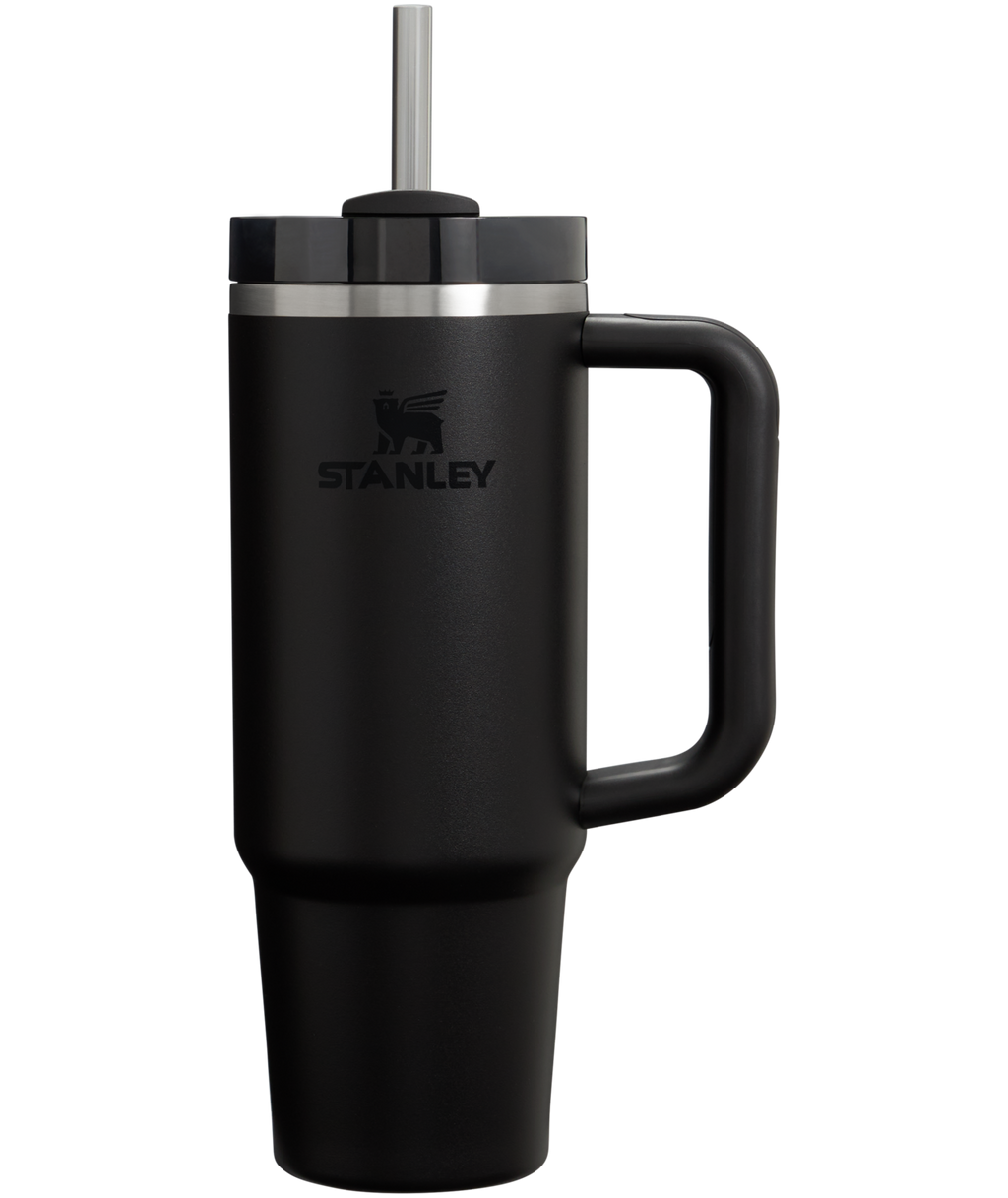 Large Capacity The Quencher H2.0 Flowstate Tumbler | Stanley Create D331C - Double-Wall Vacuum Insulated Travel Tumbler with Straw - Black 2.0