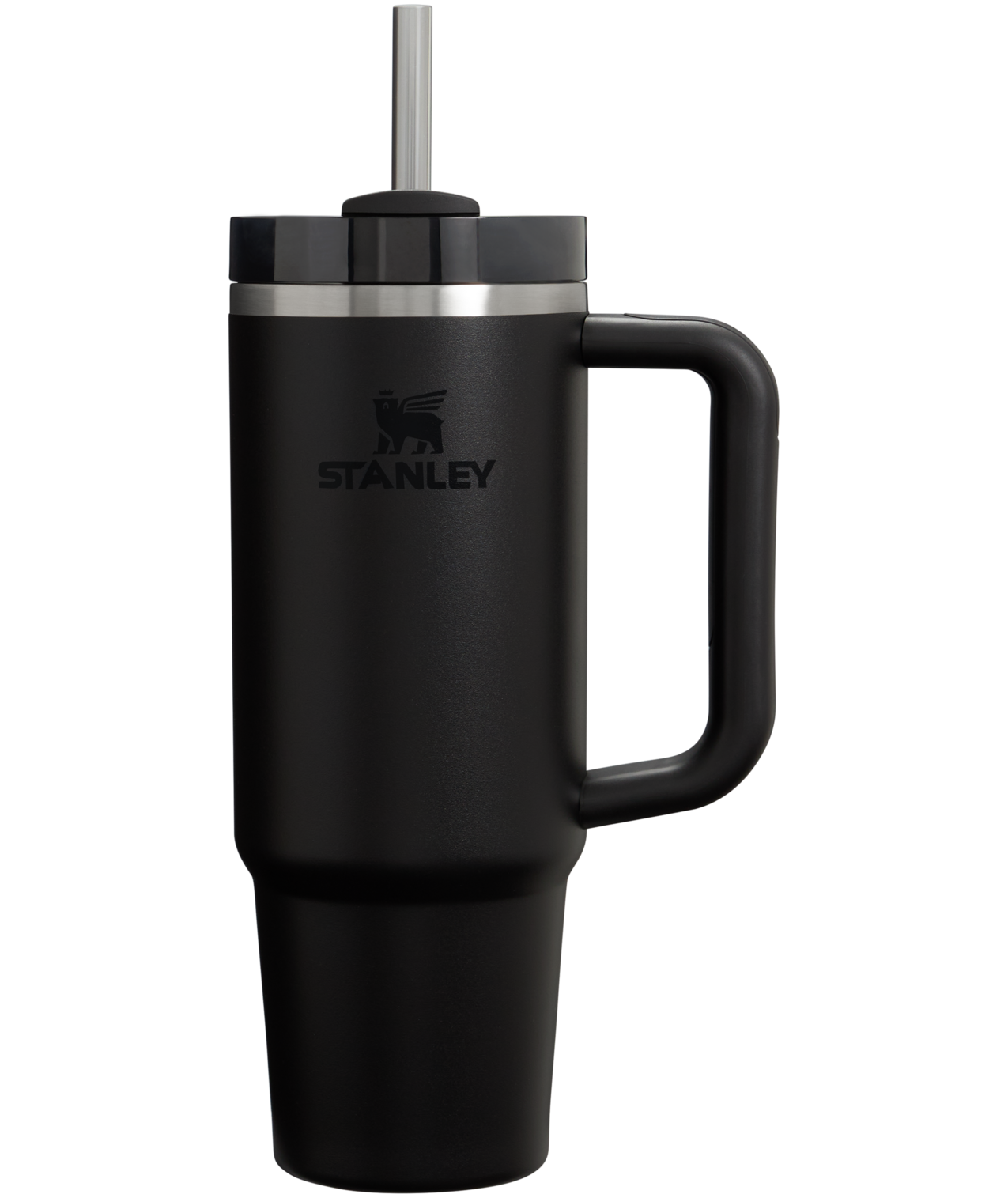 Large Capacity The Quencher H2.0 Flowstate Tumbler | Stanley Create D331C - Double-Wall Vacuum Insulated Travel Tumbler with Straw - Black 2.0