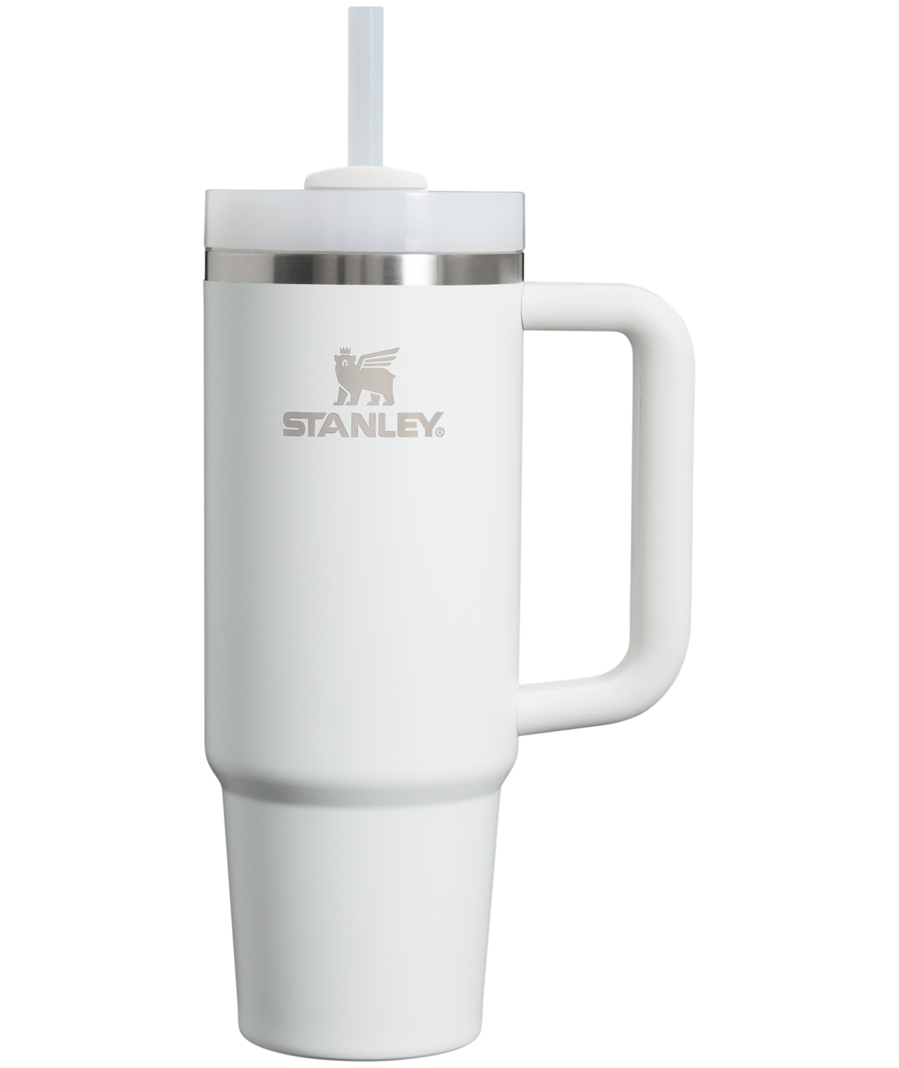 Large Capacity The Quencher H2.0 Flowstate Tumbler | Stanley Create D331C - Double-Wall Vacuum Insulated Travel Tumbler with Straw - Frost