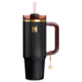 Splash-Resistant FlowState The Quencher Luxe H2.0 Flowstate Tumbler D171F - Premium Stainless Steel Straw Cup for All-Day Hydration - Black Snakeskin