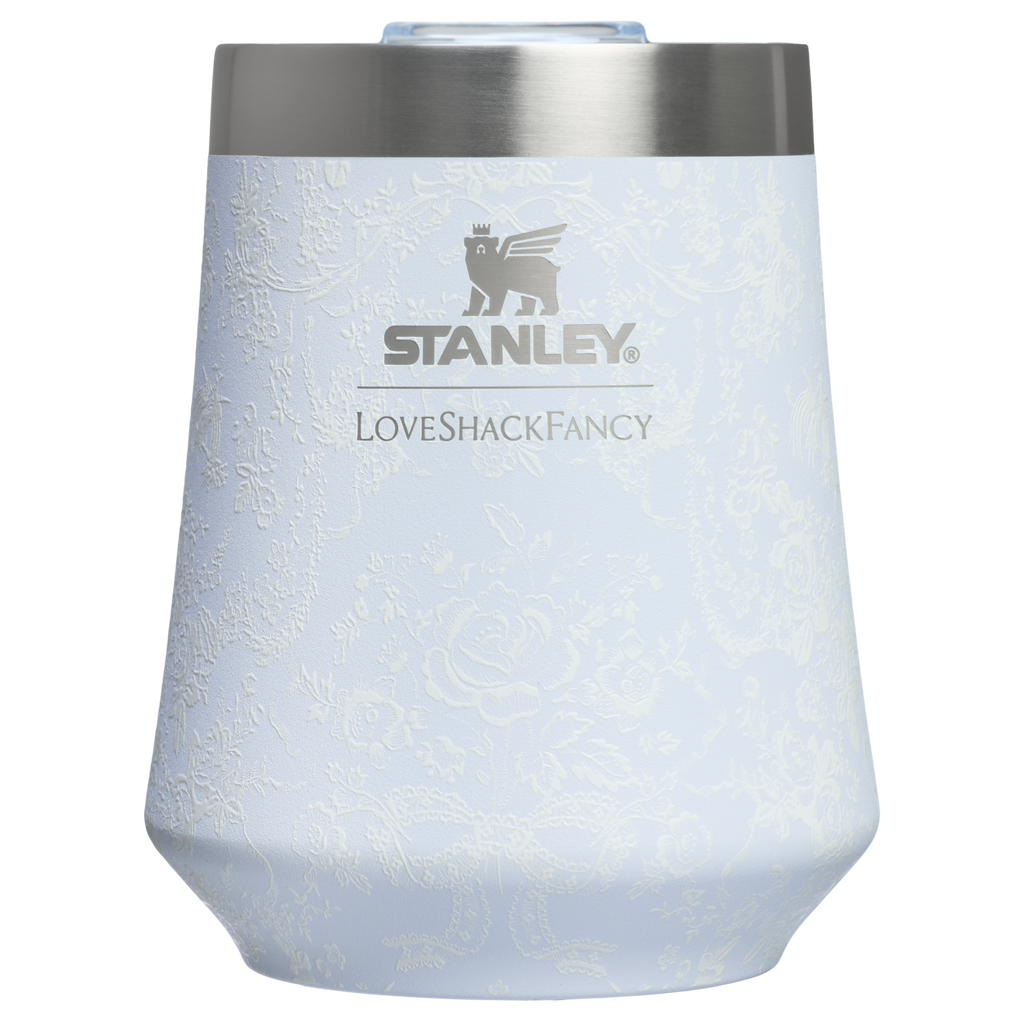 Vacuum Insulated Wine Stanley 1913 x LoveShackFancy Holiday Reserve Wine Tumbler D204X - Reserve Collection Stainless Steel Whiskey Cup - Baby Bow Pink Peppermint