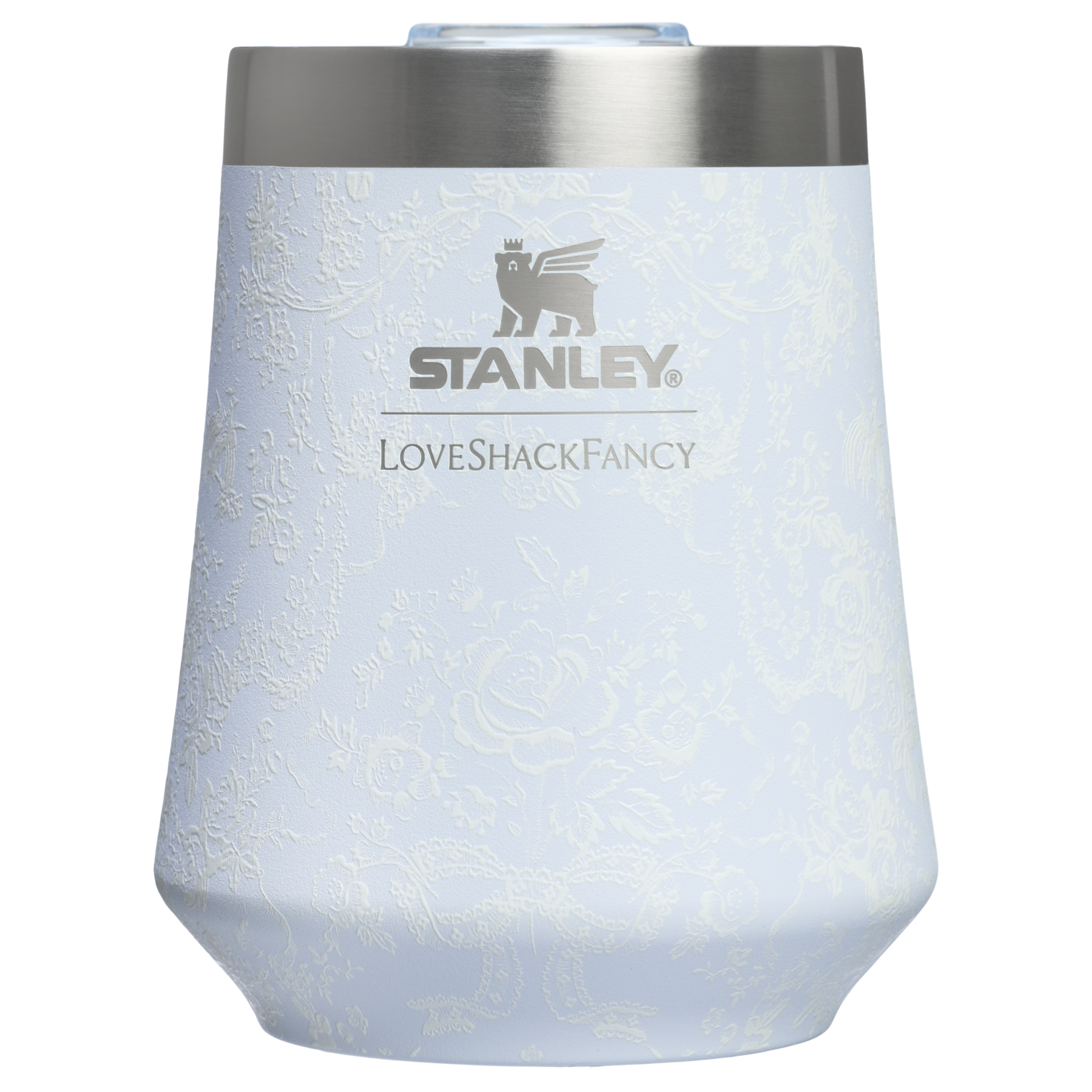 Vacuum Insulated Wine Stanley 1913 x LoveShackFancy Holiday Reserve Wine Tumbler D204X - Reserve Collection Stainless Steel Whiskey Cup - Baby Bow Pink Peppermint