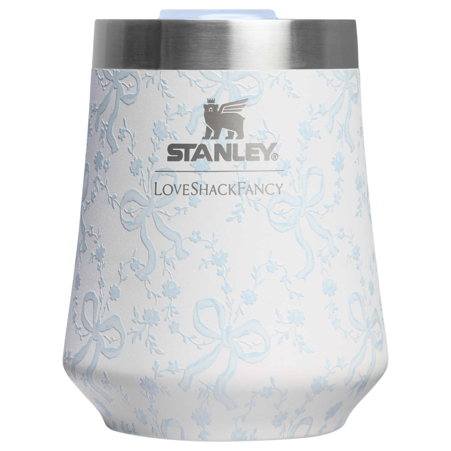 Vacuum Insulated Wine Stanley 1913 x LoveShackFancy Holiday The Reserve Wine Tumbler Set | 2-pack D205C - Elegant Stemless Vacuum Insulated Wine Tumbler Detail