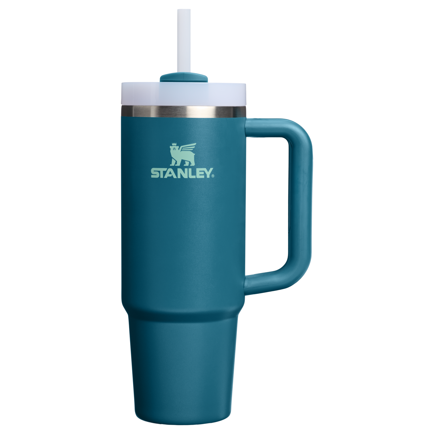 Large Capacity The Quencher H2.0 Flowstate Tumbler | Stanley Create D331C - Double-Wall Vacuum Insulated Travel Tumbler with Straw - Coastal Teal