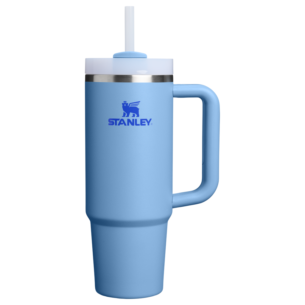 Large Capacity The Quencher H2.0 Flowstate Tumbler | Stanley Create D331C - Double-Wall Vacuum Insulated Travel Tumbler with Straw - Blue Sky