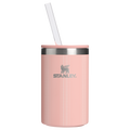 Heavy-Duty Tote The Everyday Can Cooler Cup D353P - Leak-Proof Insulated Mini Cooler Bag for Lunch - Peach Rose Picnic Stripe