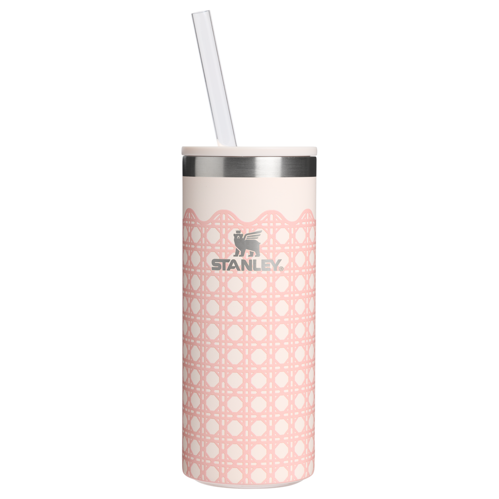 Heavy-Duty Tote The Everyday Slim Can Cooler Cup D350R - Compact All-Weather Soft-Sided Cooler Backpack - Rose Quartz Rattan