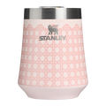 Elegant Stemless The Reserve Wine Tumbler D352C - Premium Insulated Egg-Shaped Wine Glass for Outdoors - Rose Quartz Rattan