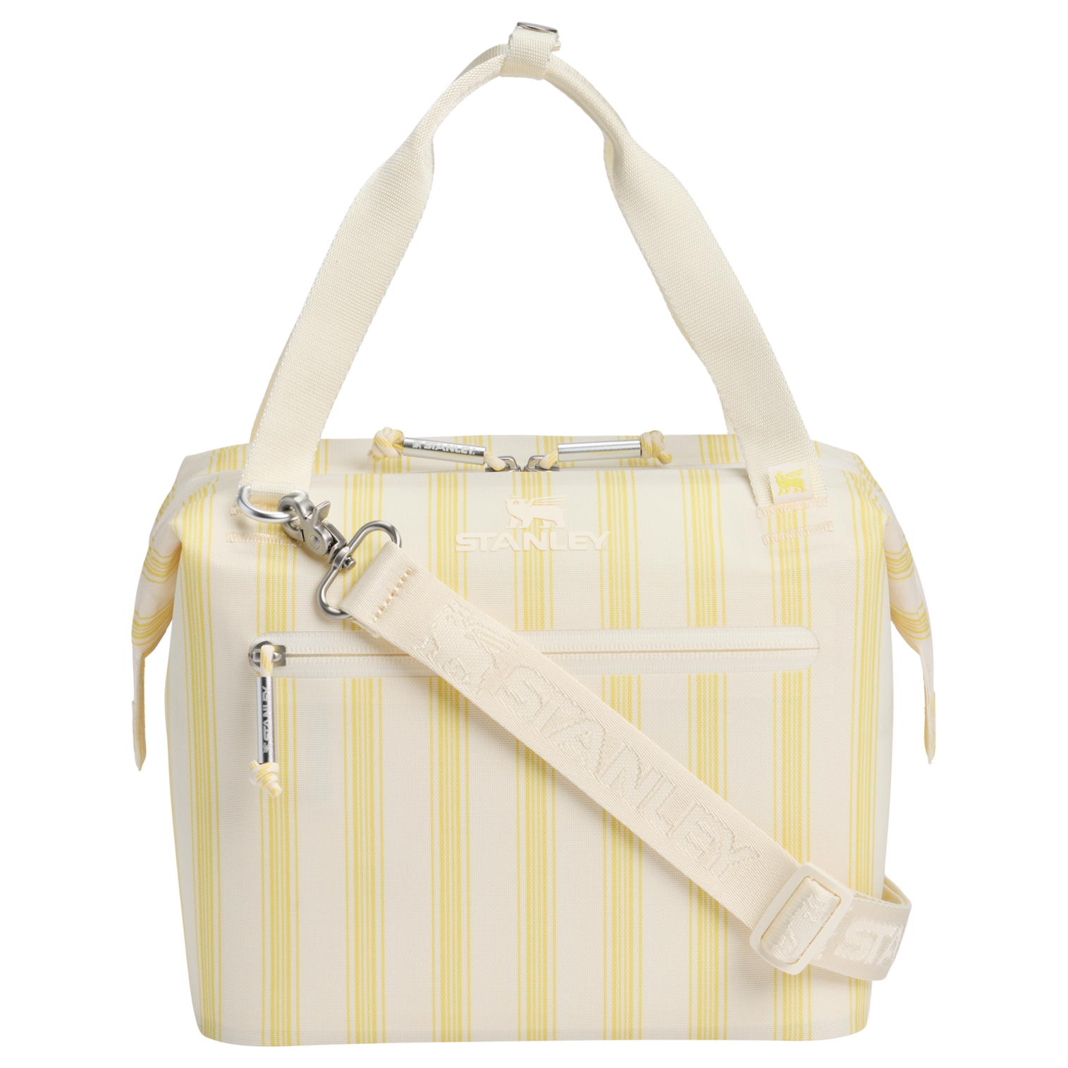 Premium All-Weather The All Day Julienne Mini Cooler D349V - Julienne Series Portable Picnic Chiller Tote - Cream Picnic Stripe
