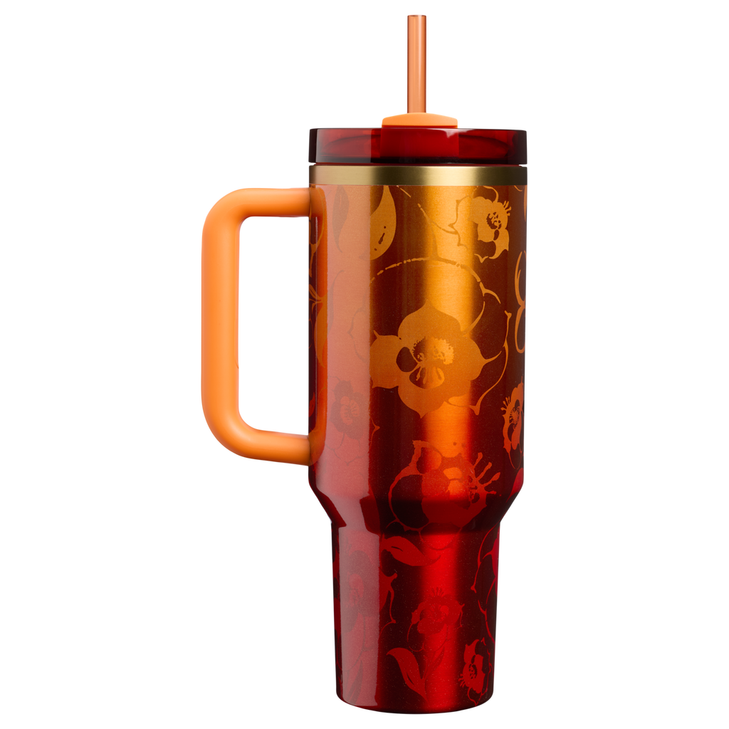 Splash-Resistant FlowState The Stanley 1913 x Karol G Quencher H2.0 Flowstate Tumbler D275T - FlowState 3-Position Lid Insulated Travel Mug Detail