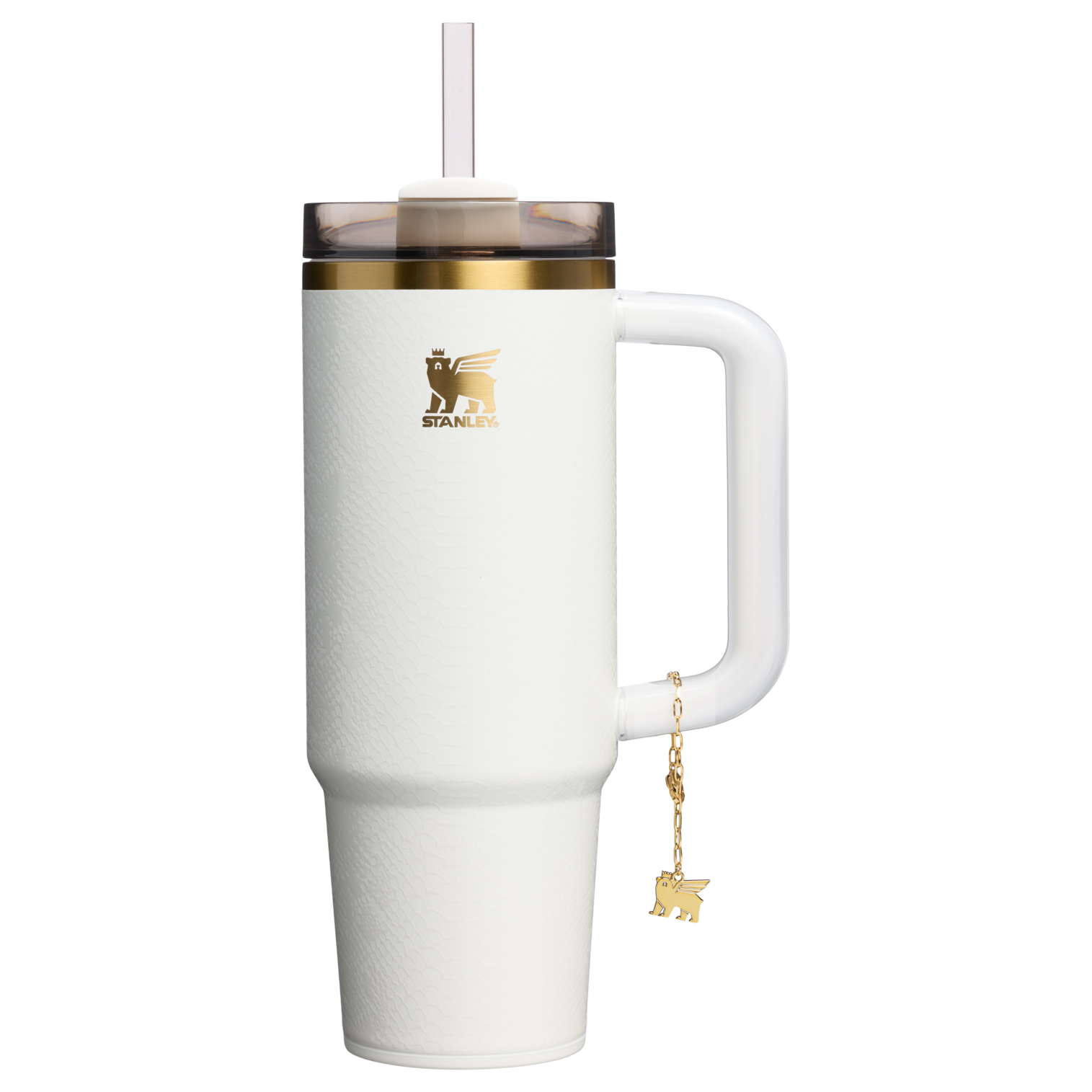 Splash-Resistant FlowState The Quencher Luxe H2.0 Flowstate Tumbler D171F - Premium Stainless Steel Straw Cup for All-Day Hydration - Pale Stone Snakeskin