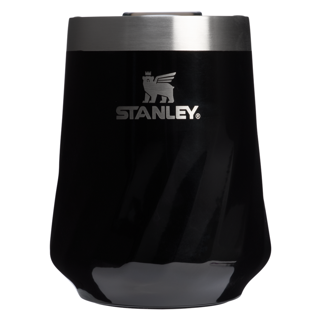 Elegant Stemless The Textured Reserve Wine Tumbler D141Z - Premium Insulated Egg-Shaped Wine Glass for Outdoors - Black Gloss