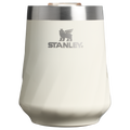 Elegant Stemless The Textured Reserve Wine Tumbler D141Z - Premium Insulated Egg-Shaped Wine Glass for Outdoors - Cream Gloss