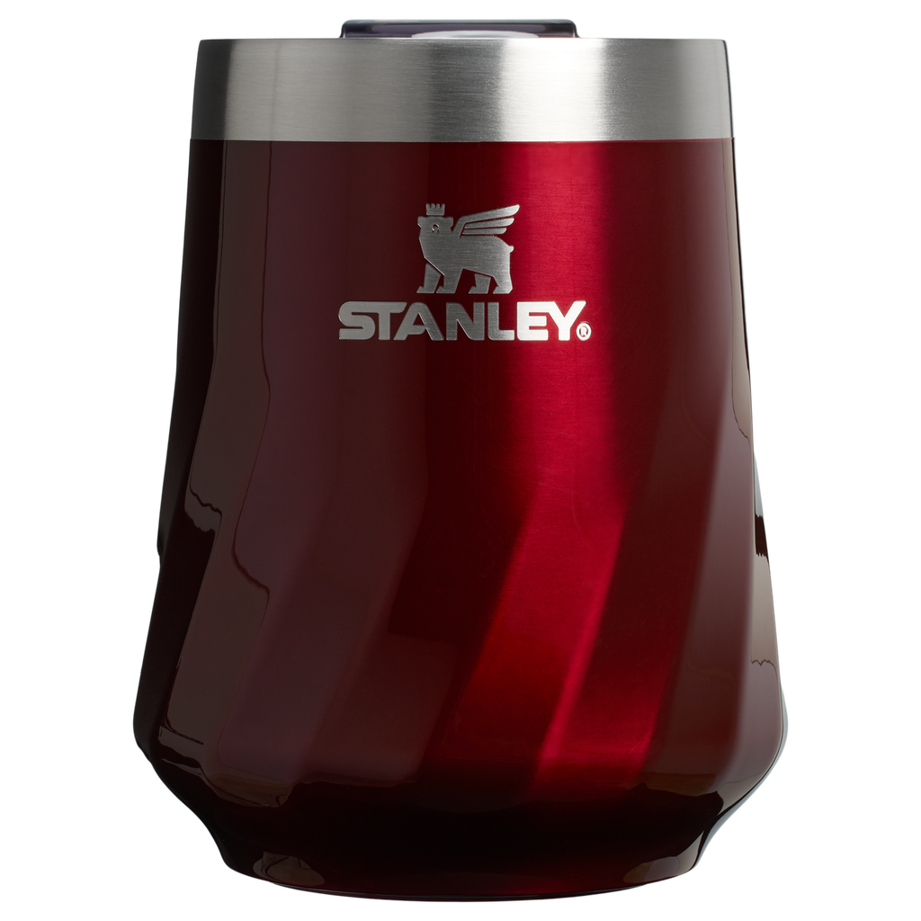 Elegant Stemless The Textured Reserve Wine Tumbler D141Z - Premium Insulated Egg-Shaped Wine Glass for Outdoors - Garnet Shine
