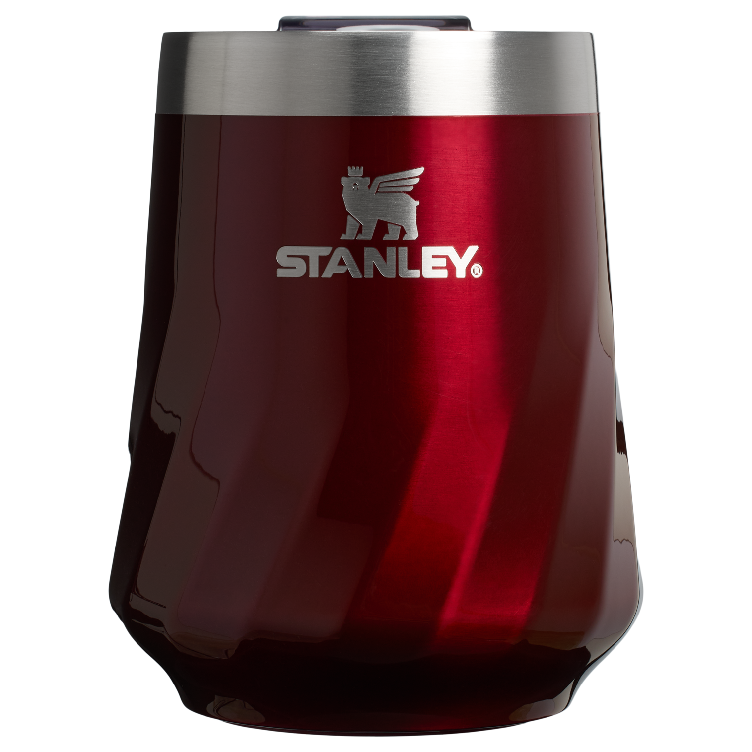Elegant Stemless The Textured Reserve Wine Tumbler D141Z - Premium Insulated Egg-Shaped Wine Glass for Outdoors - Garnet Shine