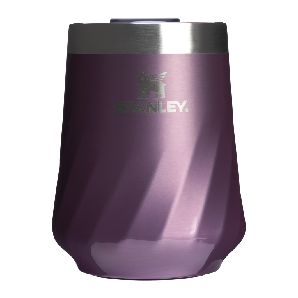 Elegant Stemless The Textured Reserve Wine Tumbler D141Z - Premium Insulated Egg-Shaped Wine Glass for Outdoors - Wisteria Shine