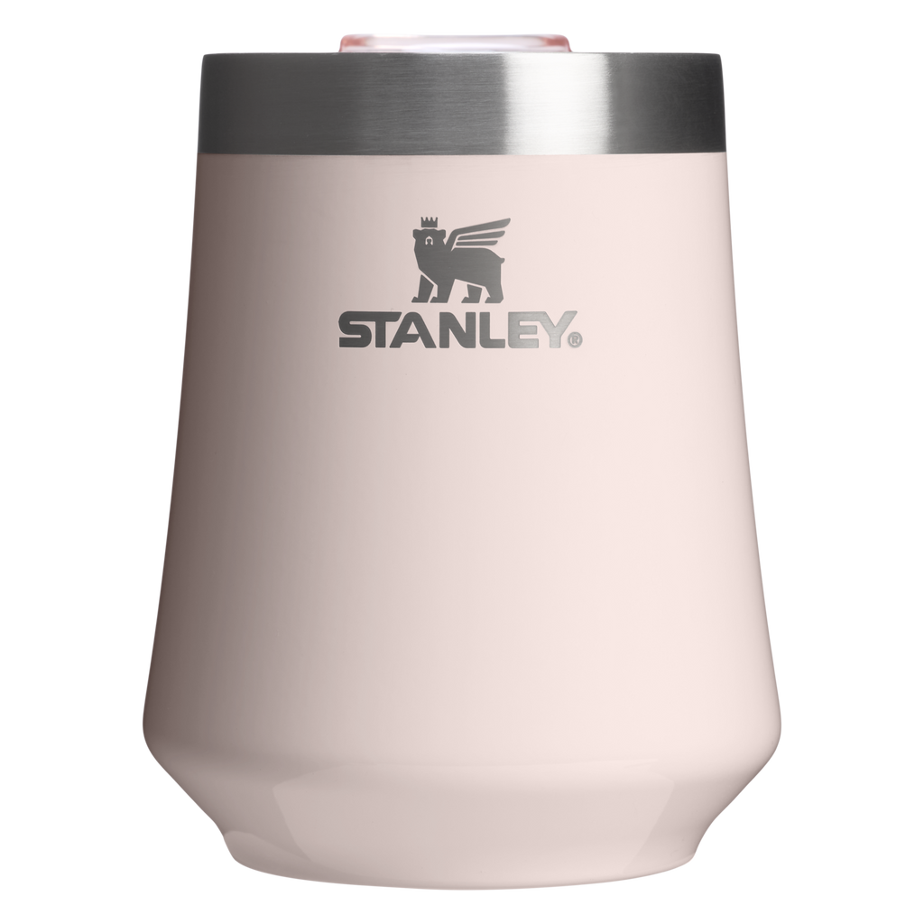 Shatterproof Luxury The Reserve Wine Tumbler D125V - Elegant Stemless Vacuum Insulated Wine Tumbler - Rose Quartz Gloss