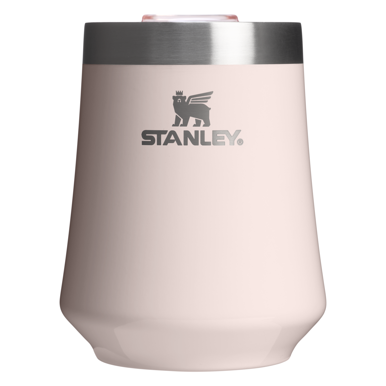 Shatterproof Luxury The Reserve Wine Tumbler D125V - Elegant Stemless Vacuum Insulated Wine Tumbler - Rose Quartz Gloss