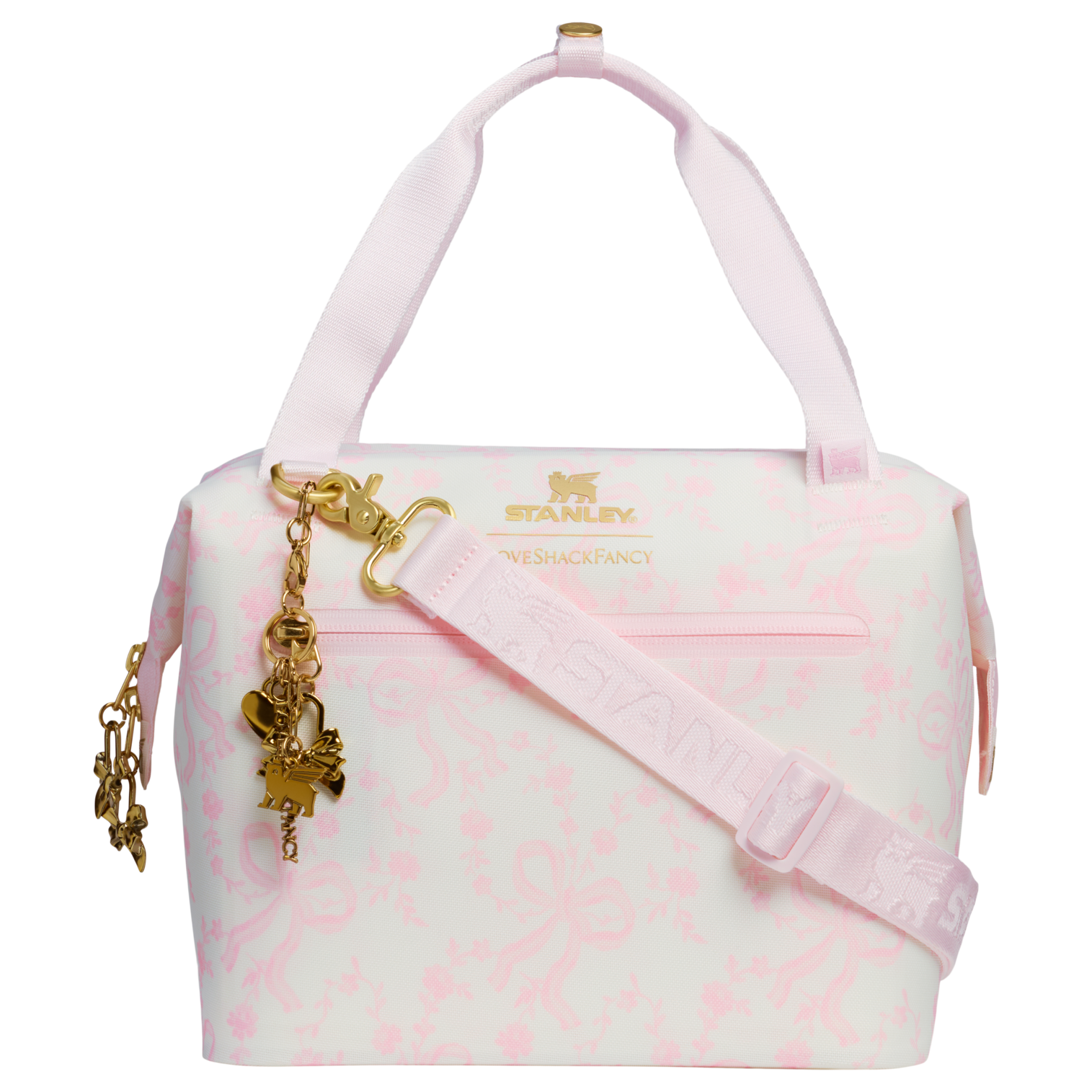 Ice-Retention Stanley 1913 x LoveShackFancy Holiday All Day Julienne Mini Cooler D194V - Julienne Series Portable Picnic Chiller Tote - Coquette Bow Winter Ice