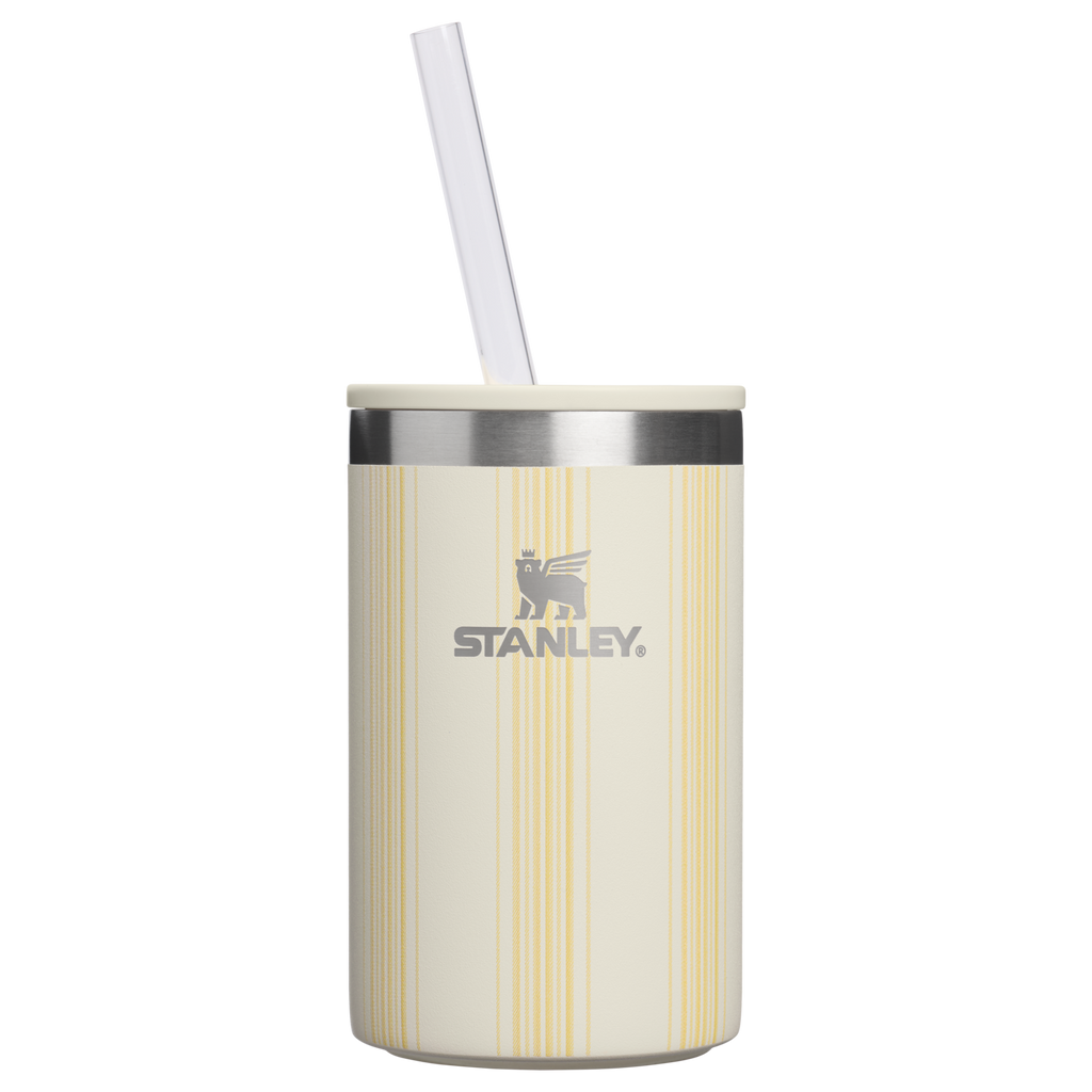 Heavy-Duty Tote The Everyday Can Cooler Cup D353P - Leak-Proof Insulated Mini Cooler Bag for Lunch - Cream Picnic Stripe
