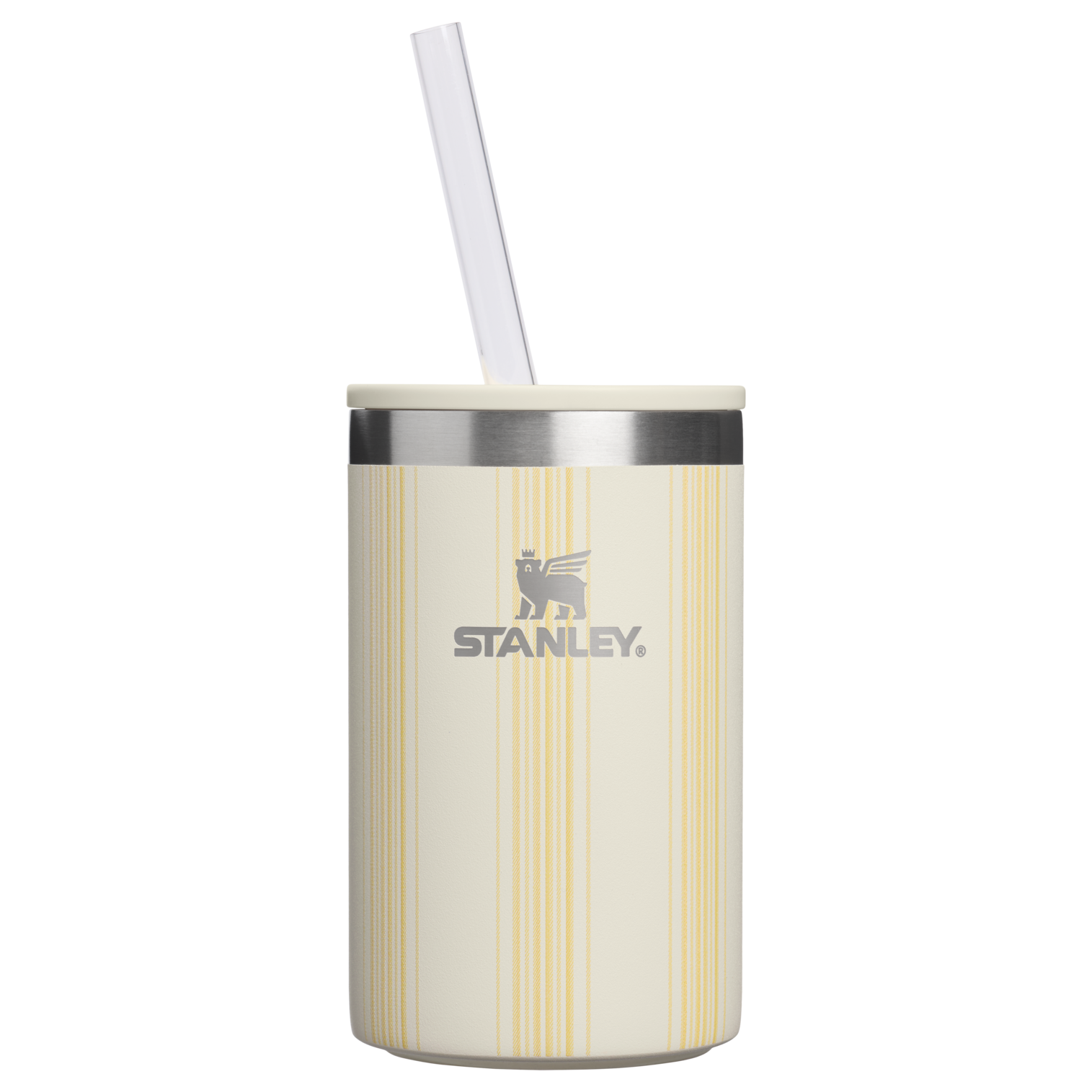 Heavy-Duty Tote The Everyday Can Cooler Cup D353P - Leak-Proof Insulated Mini Cooler Bag for Lunch - Cream Picnic Stripe