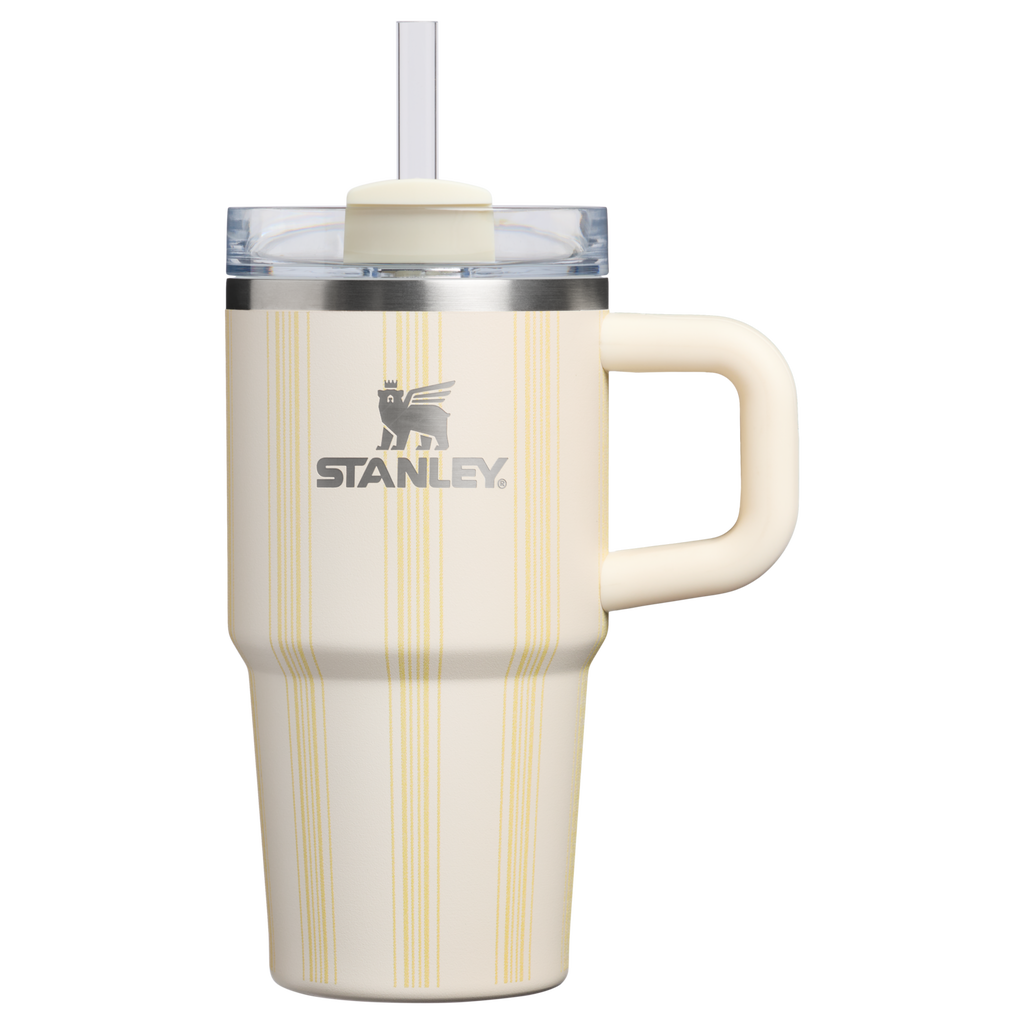 Insulated Travel The Quencher H2.0 Flowstate Tumbler D344H - FlowState 3-Position Lid Insulated Travel Mug - Cream Picnic Stripe