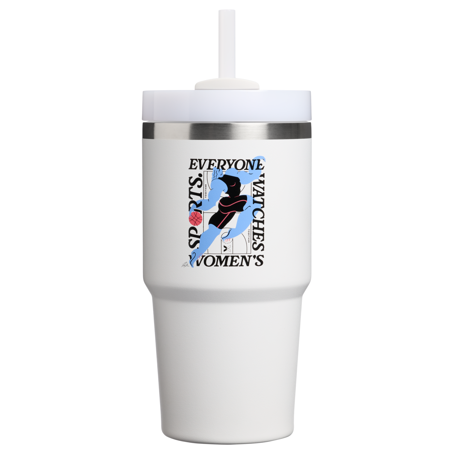 Splash-Resistant FlowState The Quencher H2.0 Flowstate Tumbler D341T - 40oz Large Capacity Car-Cup Friendly Quencher - Tournament White