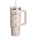 Car-Cup Friendly The Quencher H2.0 Flowstate Tumbler D363L - FlowState 3-Position Lid Insulated Travel Mug - Rose Quartz Bouquets