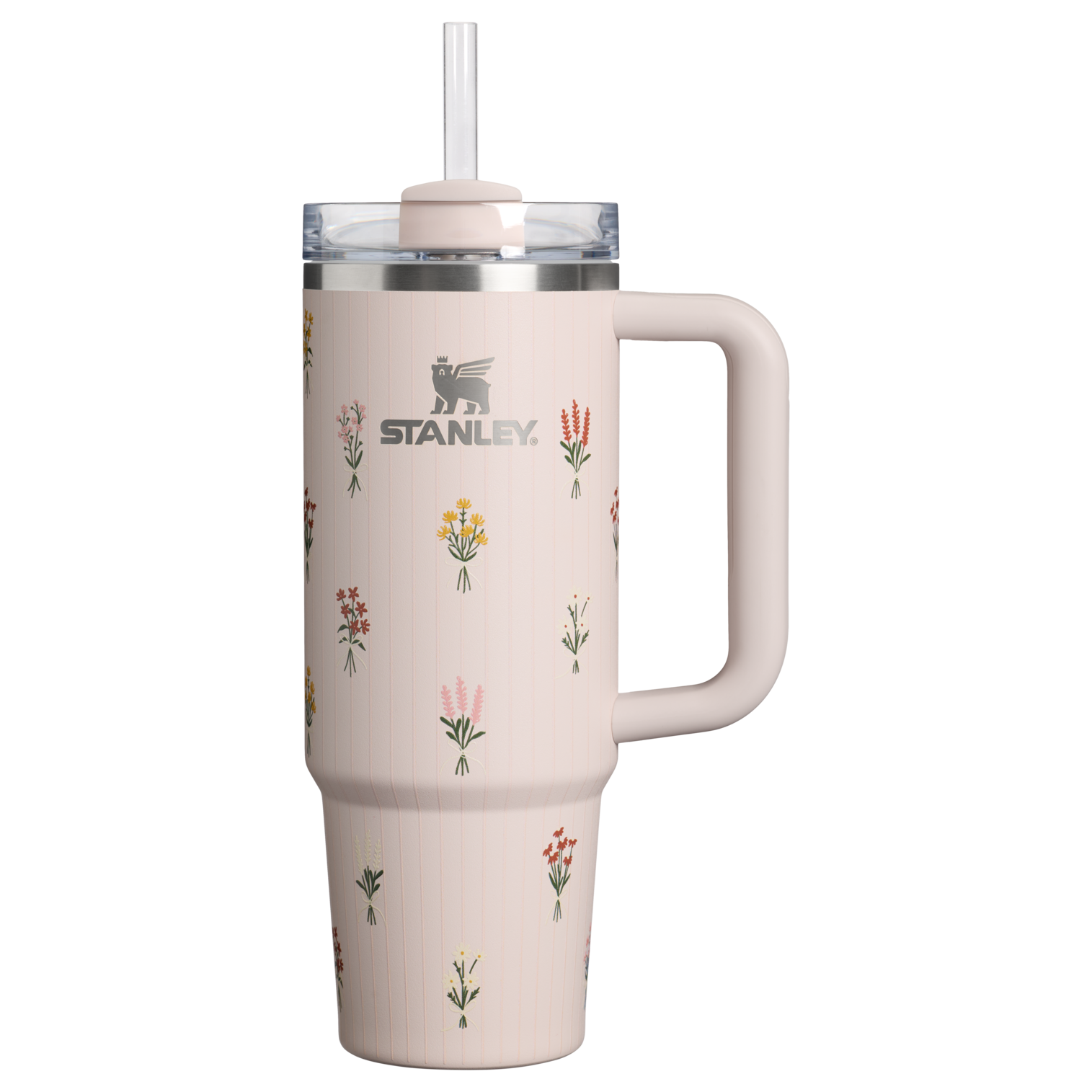 Car-Cup Friendly The Quencher H2.0 Flowstate Tumbler D363L - FlowState 3-Position Lid Insulated Travel Mug - Rose Quartz Bouquets
