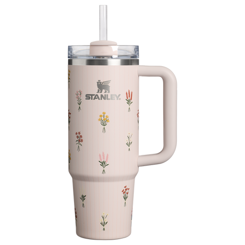 Car-Cup Friendly The Quencher H2.0 Flowstate Tumbler D363L - FlowState 3-Position Lid Insulated Travel Mug - Rose Quartz Bouquets
