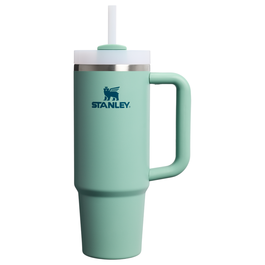 Large Capacity The Quencher H2.0 Flowstate Tumbler | Stanley Create D331C - Double-Wall Vacuum Insulated Travel Tumbler with Straw - Spring Green