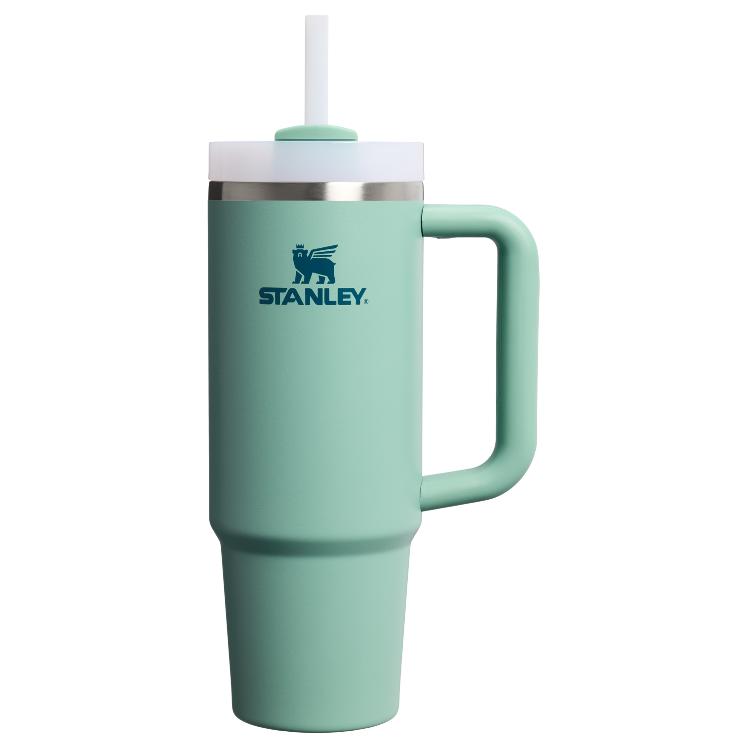 Large Capacity The Quencher H2.0 Flowstate Tumbler | Stanley Create D331C - Double-Wall Vacuum Insulated Travel Tumbler with Straw - Spring Green