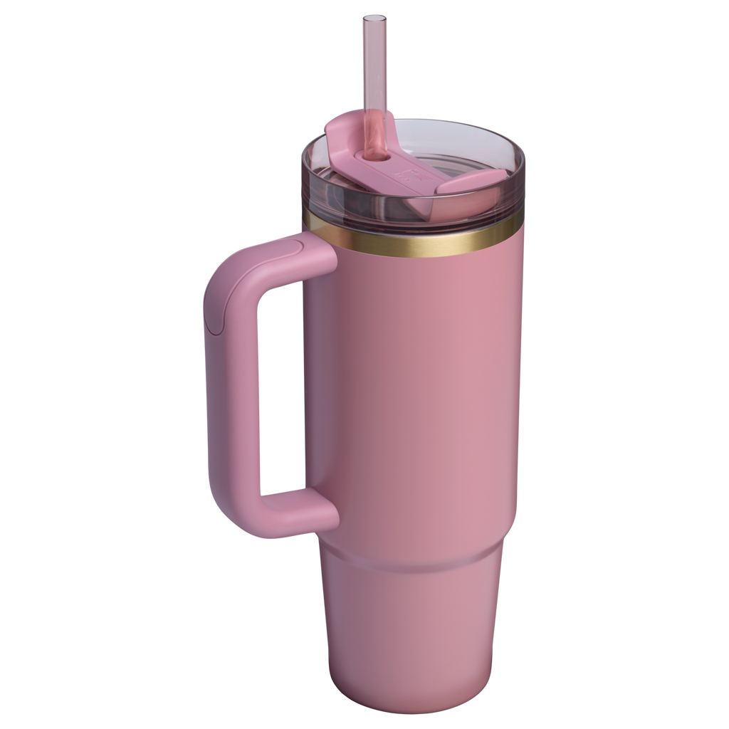 Large Capacity The Quencher H2.0 Flowstate Tumbler | Stanley Create D331C - Double-Wall Vacuum Insulated Travel Tumbler with Straw Detail