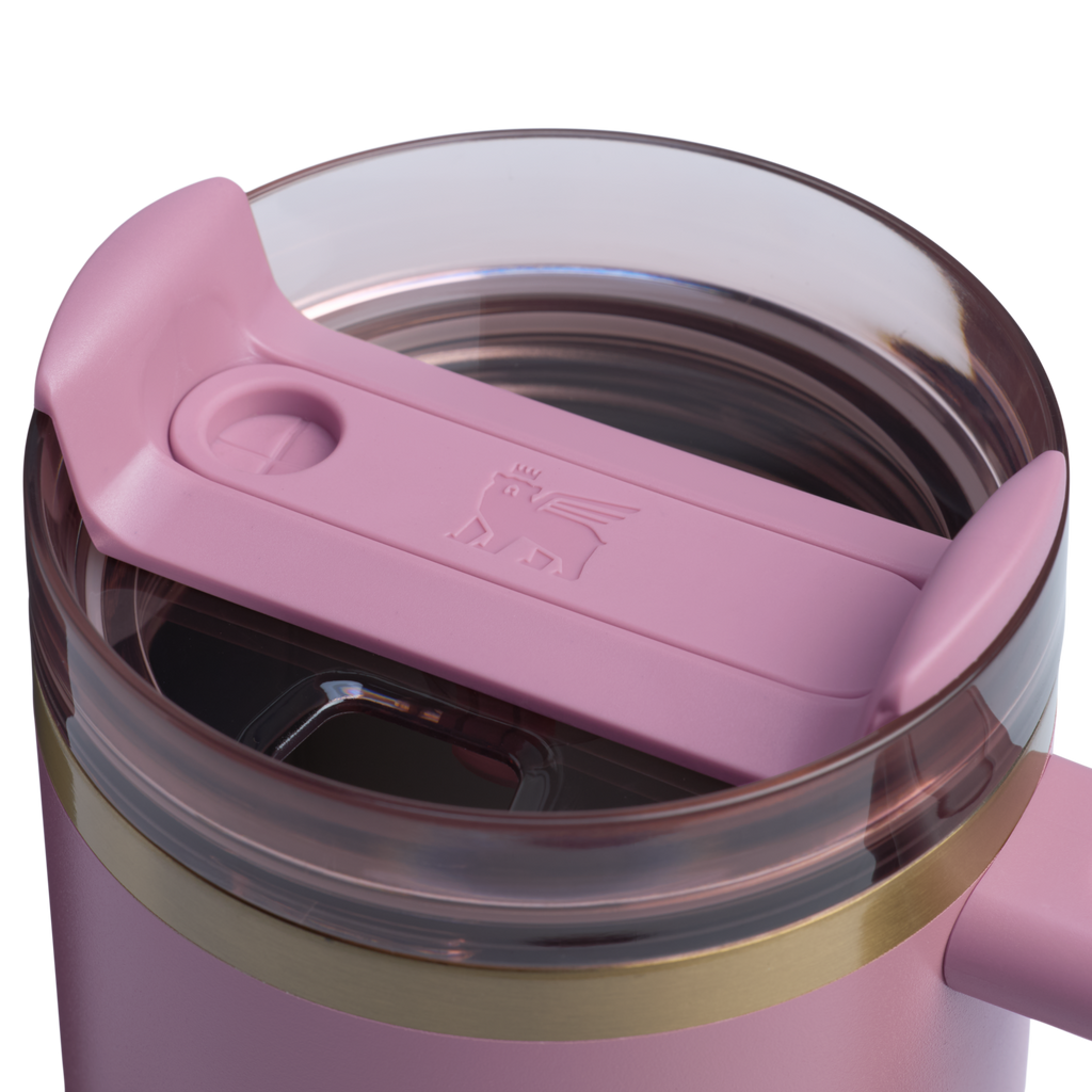 Large Capacity The Quencher H2.0 Flowstate Tumbler | Stanley Create D331C - Double-Wall Vacuum Insulated Travel Tumbler with Straw Detail