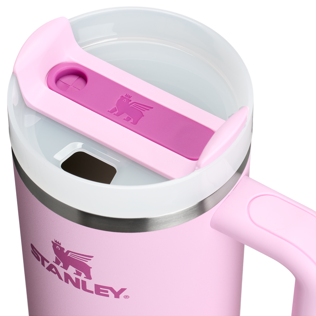 Large Capacity The Quencher H2.0 Flowstate Tumbler | Stanley Create D331C - Double-Wall Vacuum Insulated Travel Tumbler with Straw Detail