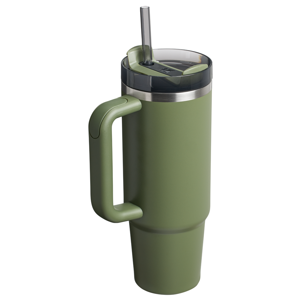 Large Capacity The Quencher H2.0 Flowstate Tumbler | Stanley Create D331C - Double-Wall Vacuum Insulated Travel Tumbler with Straw Detail