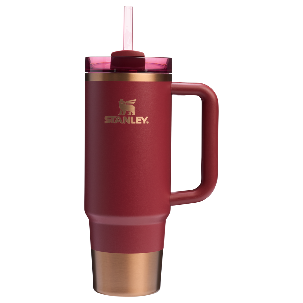 Large Capacity The Quencher H2.0 Flowstate Tumbler | Stanley Create D331C - Double-Wall Vacuum Insulated Travel Tumbler with Straw Detail