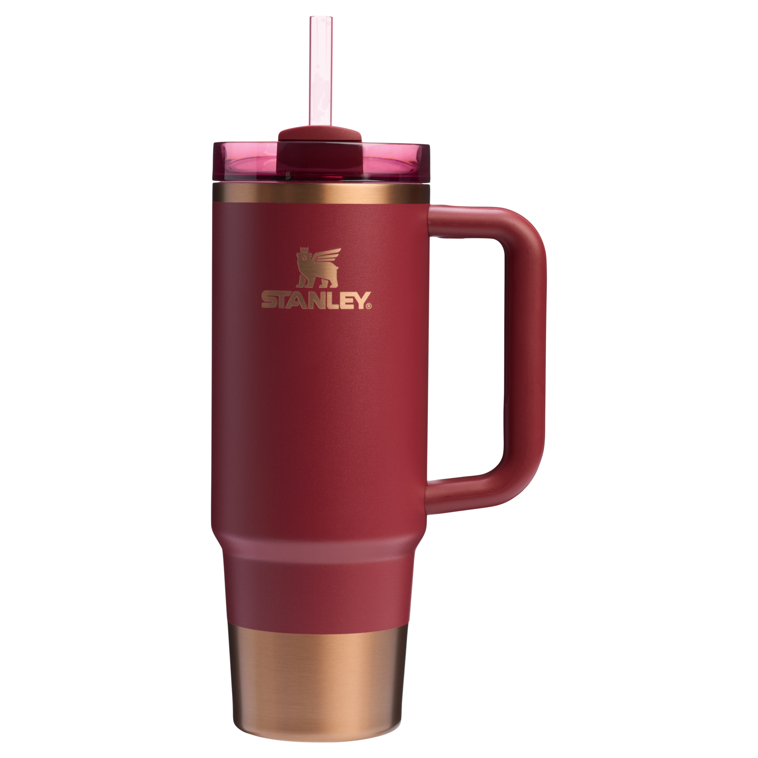 Large Capacity The Quencher H2.0 Flowstate Tumbler | Stanley Create D331C - Double-Wall Vacuum Insulated Travel Tumbler with Straw Detail