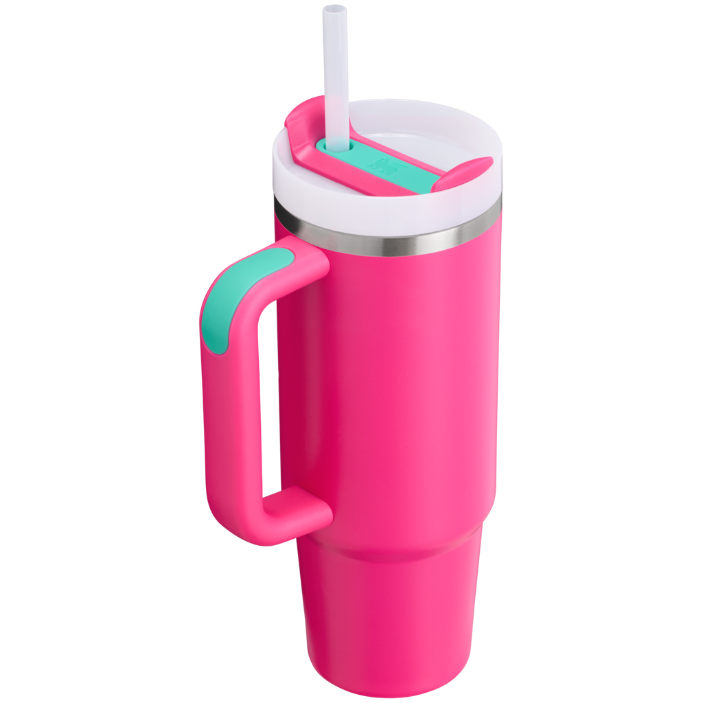 Large Capacity The Quencher H2.0 Flowstate Tumbler | Stanley Create D331C - Double-Wall Vacuum Insulated Travel Tumbler with Straw Detail