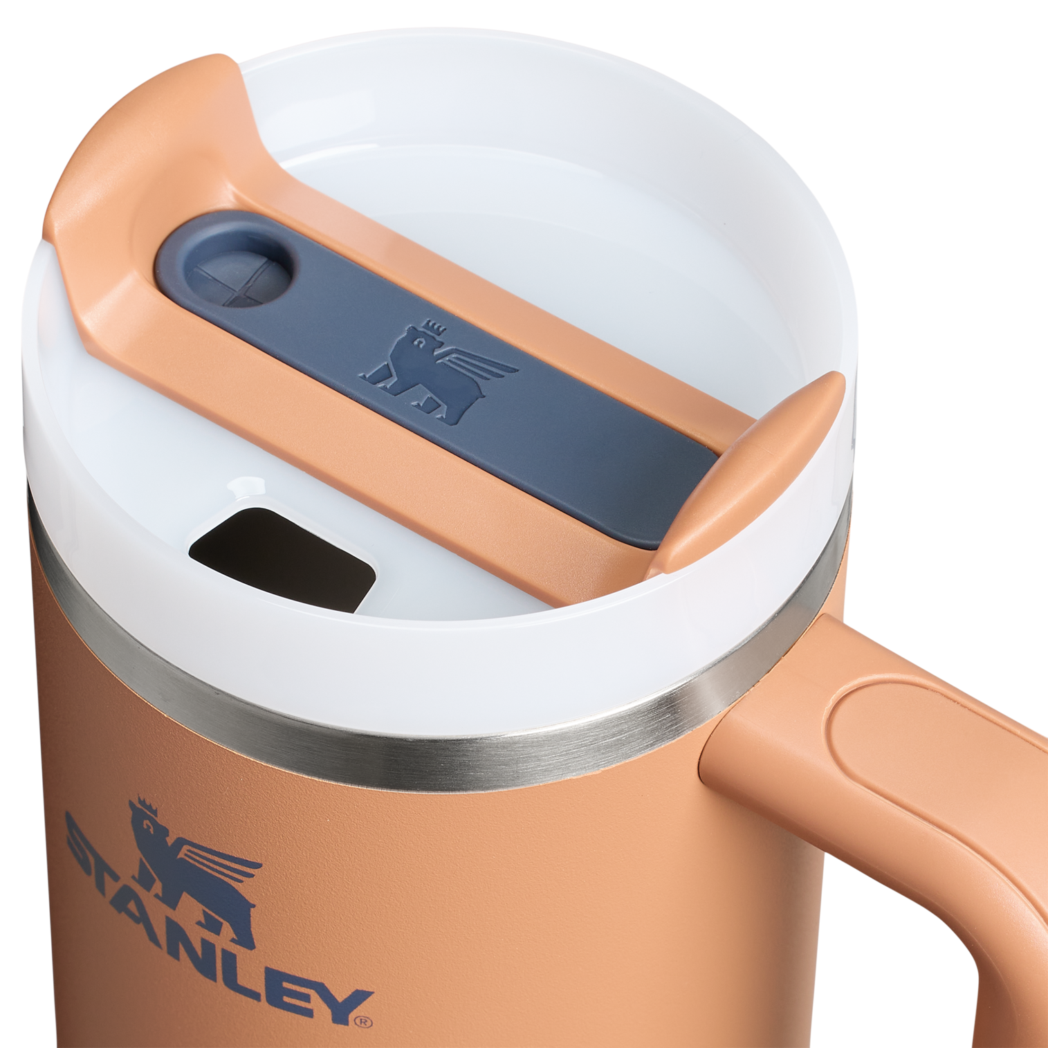 Large Capacity The Quencher H2.0 Flowstate Tumbler | Stanley Create D331C - Double-Wall Vacuum Insulated Travel Tumbler with Straw Detail