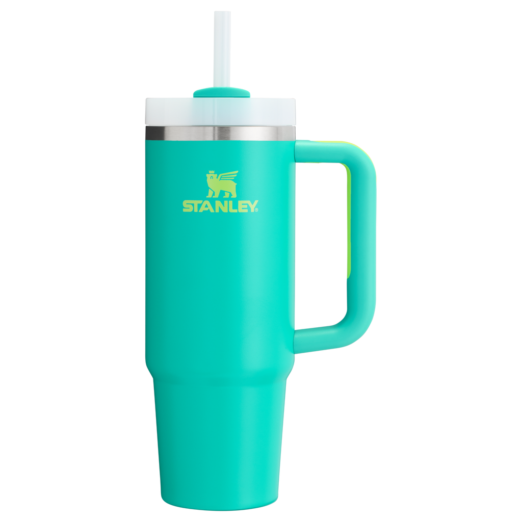 Large Capacity The Quencher H2.0 Flowstate Tumbler | Stanley Create D331C - Double-Wall Vacuum Insulated Travel Tumbler with Straw Detail