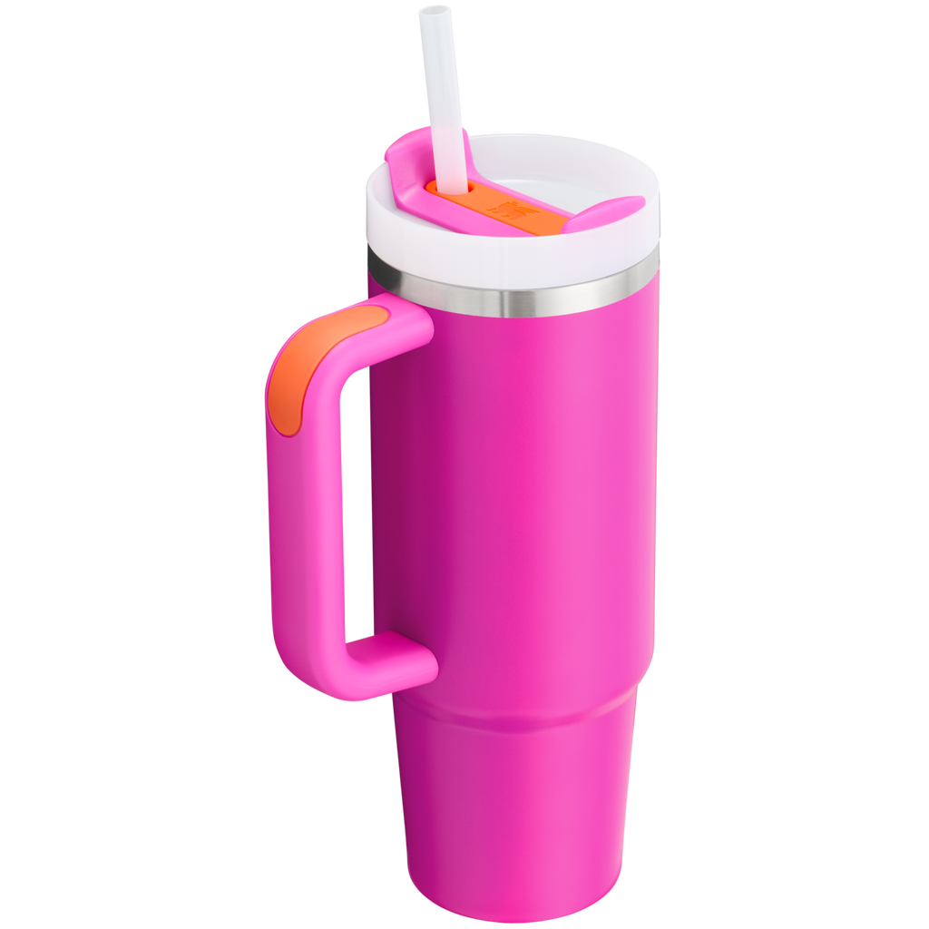 Large Capacity The Quencher H2.0 Flowstate Tumbler | Stanley Create D331C - Double-Wall Vacuum Insulated Travel Tumbler with Straw Detail