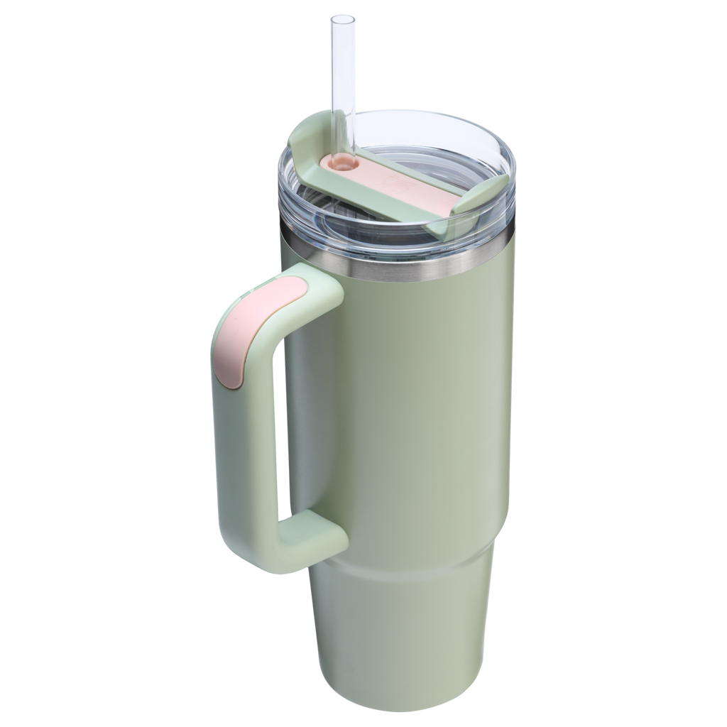 Large Capacity The Quencher H2.0 Flowstate Tumbler | Stanley Create D331C - Double-Wall Vacuum Insulated Travel Tumbler with Straw Detail