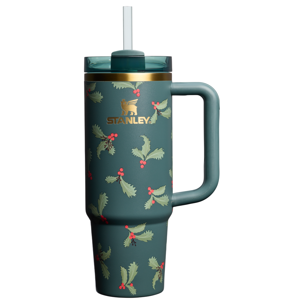 Large Capacity The Cheers & Cheer Quencher H2.0 Flowstate Tumbler D189S - 40oz Large Capacity Car-Cup Friendly Quencher - Holiday Botanical