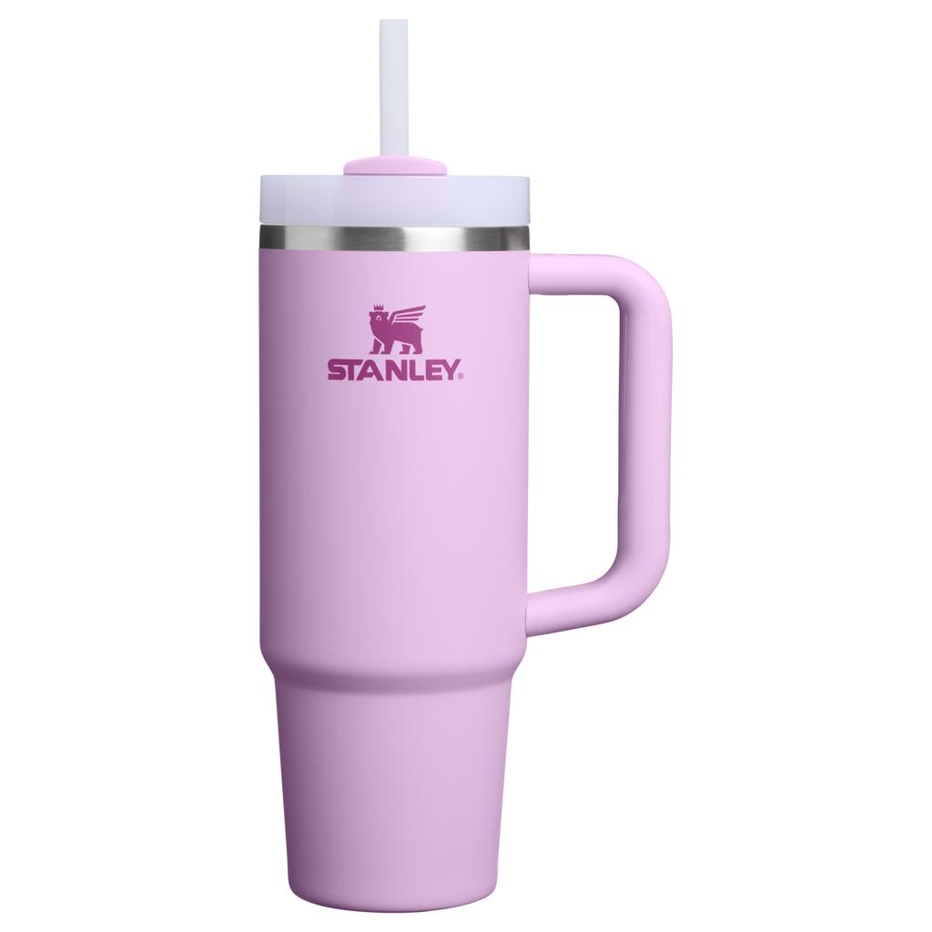 Large Capacity The Quencher H2.0 Flowstate Tumbler | Stanley Create D331C - Double-Wall Vacuum Insulated Travel Tumbler with Straw - Soft Orchid
