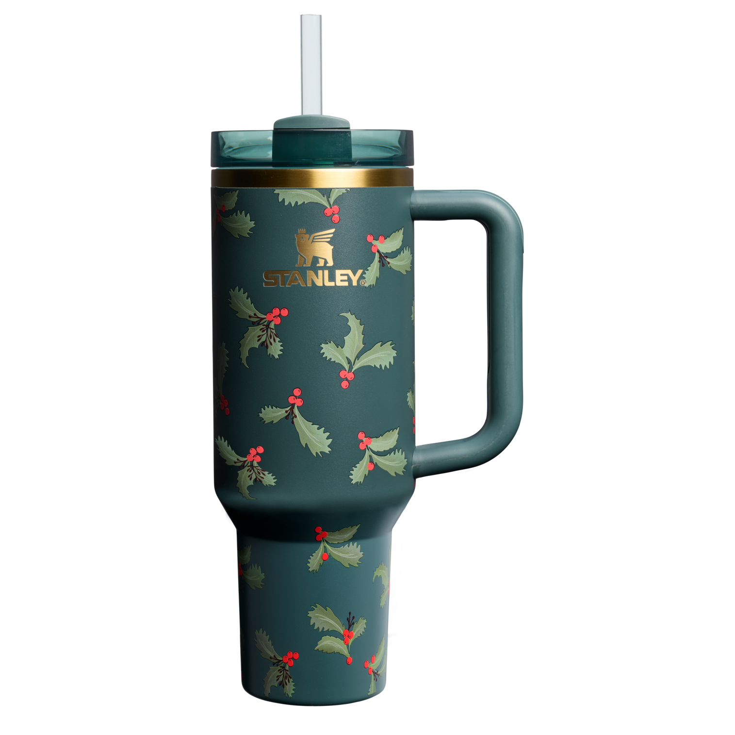 Double-Wall Vacuum The Cheers & Cheer Quencher H2.0 Flowstate Tumbler D188Q - Double-Wall Vacuum Insulated Travel Tumbler with Straw - Holiday Botanical
