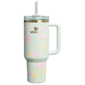 Large Capacity The Easter Quencher H2.0 Flowstate Tumbler D256K - Double-Wall Vacuum Insulated Travel Tumbler with Straw - Spring Blossoms